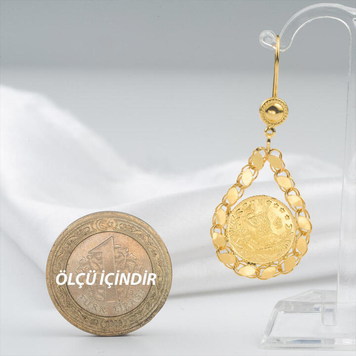 Çeyrek Reşatlı 22 Ayar Altın Küpe - 3