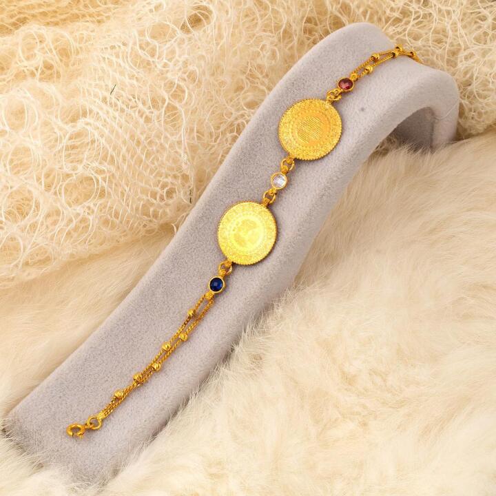 Çeyrekli Bileklikli Kolyeli 22 Ayar Set - 4