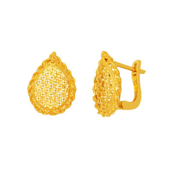 Damla Yaşam Çiçeği 22 Ayar Altın Küpe - Bilezikçi