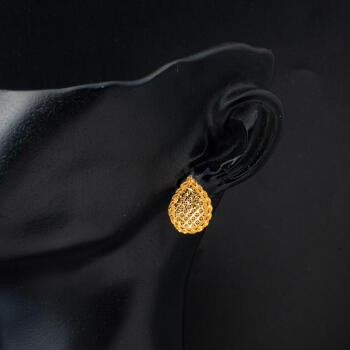 Damla Yaşam Çiçeği 22 Ayar Altın Küpe - 2