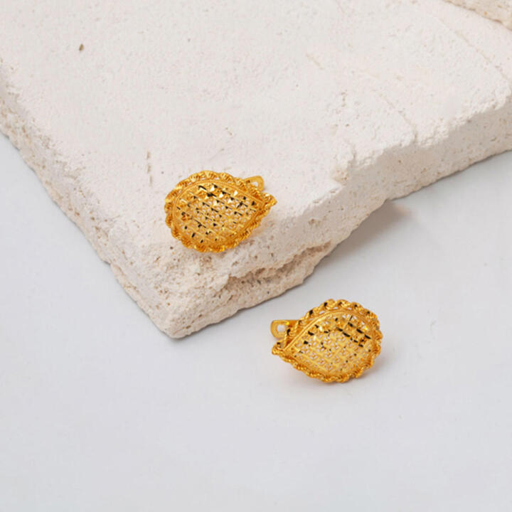 Damla Yaşam Çiçeği 22 Ayar Altın Küpe - 3