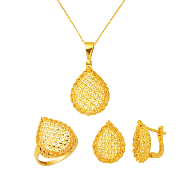 Damla Yaşam Çiçeği 22 Ayar Altın Mini Set - 1