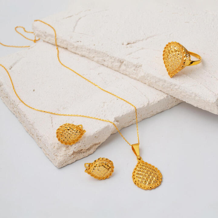 Damla Yaşam Çiçeği 22 Ayar Altın Mini Set - 2