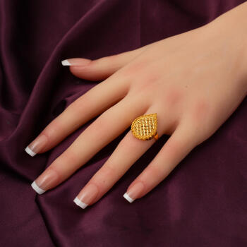 Damla Yaşam Çiçeği 22 Ayar Altın Yüzük - 2