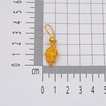 Defne Yaprağı 22 Ayar Altın Küpe - 6