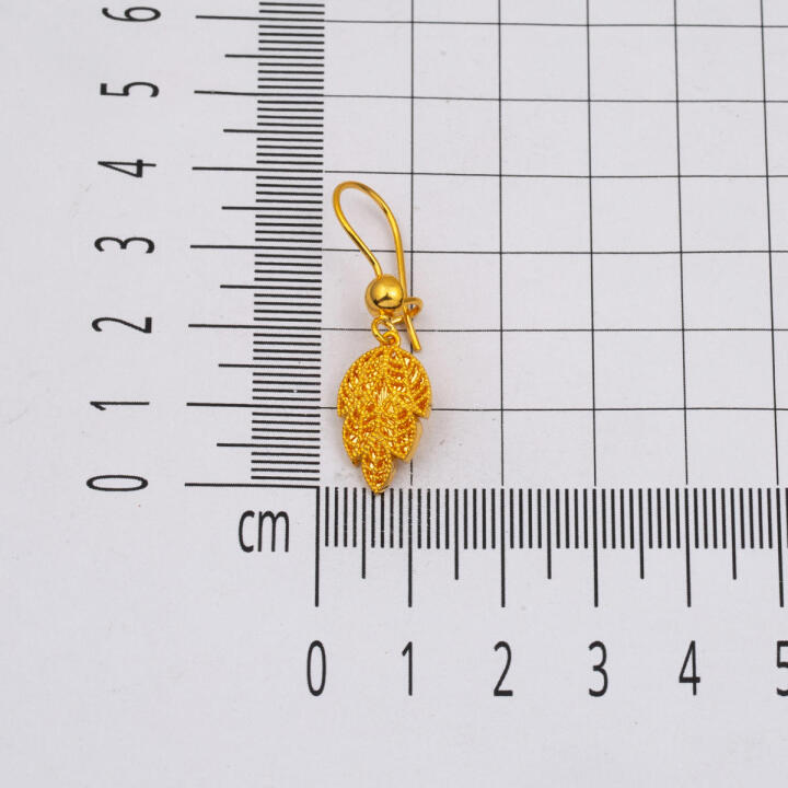 Defne Yaprağı 22 Ayar Altın Küpe - 6