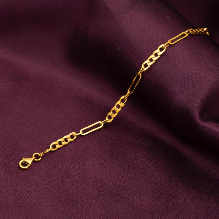 Gurmet Zincirli İtalyan 22 Ayar Altın Bileklik - 6