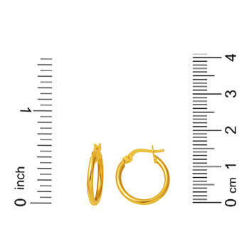 Halka 1,5 cm Çaplı 22 Ayar Altın Küpe - 5