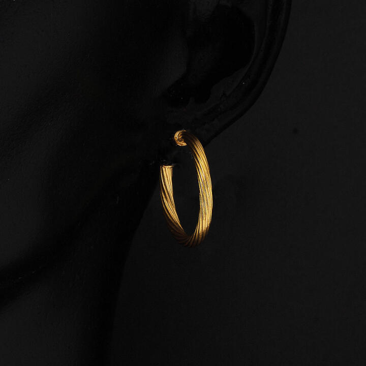 Halka 1,8 cm. Çaplı 22 Ayar Altın Küpe - 2