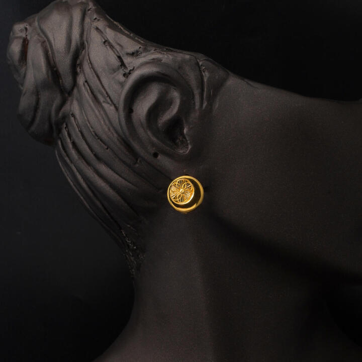 Hilal Model 22 Ayar Altın Kalemli Küpe - 2