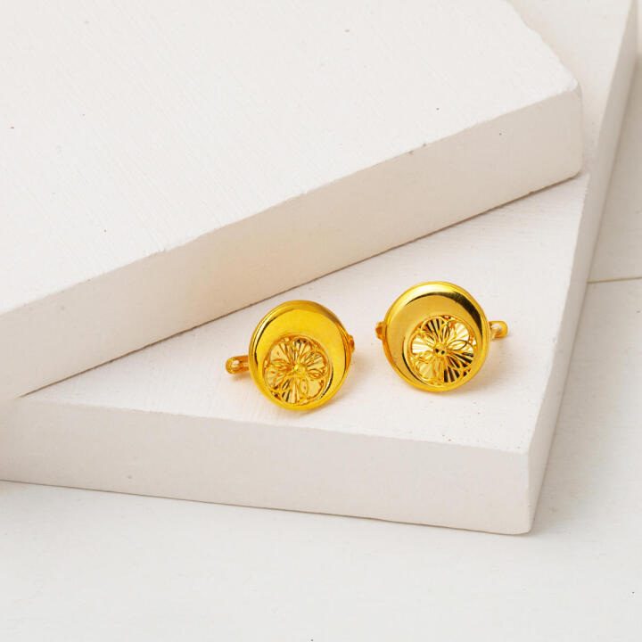 Hilal Model 22 Ayar Altın Kalemli Küpe - 3