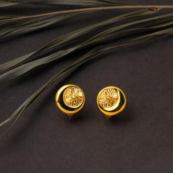 Hilal Model 22 Ayar Altın Kalemli Küpe - 4