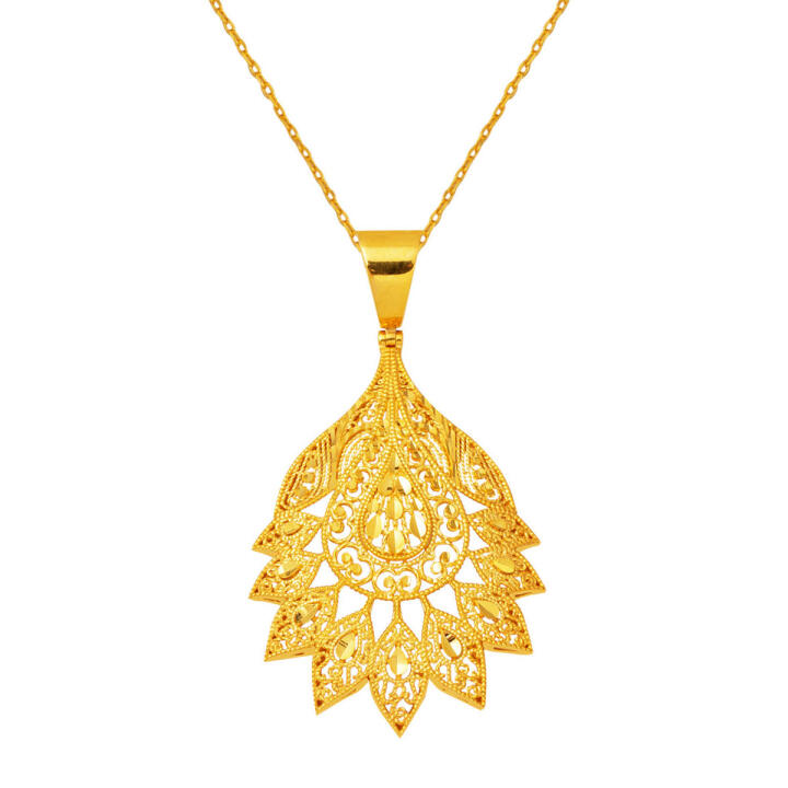 Hint Motifli 22 Ayar Altın Kolye - 1