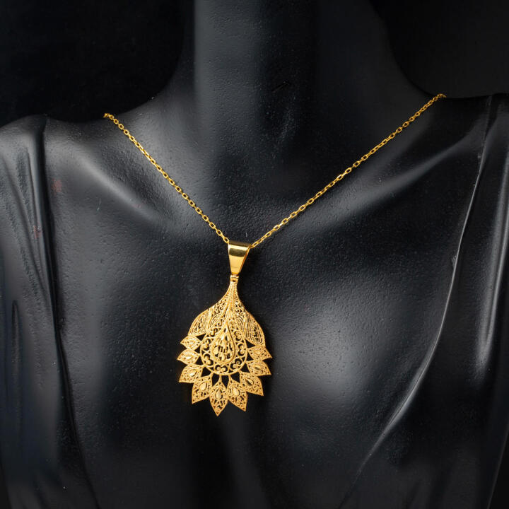 Hint Motifli 22 Ayar Altın Kolye - 2