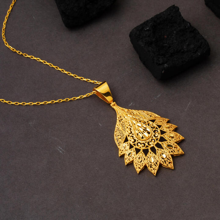 Hint Motifli 22 Ayar Altın Kolye - 4