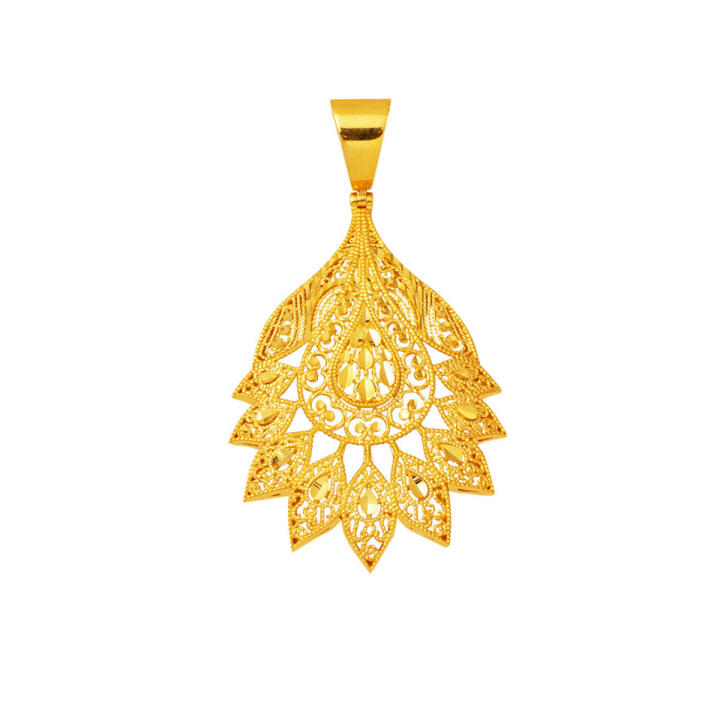 Hint Motifli 22 Ayar Altın Kolye Ucu - 1