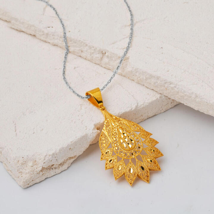 Hint Motifli 22 Ayar Altın Kolye Ucu - 3