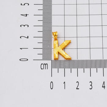 K Baş Harfi 22 Ayar Altın Kolye - 4