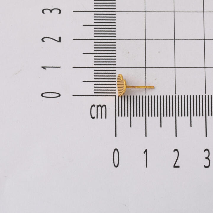 Kalp 22 Ayar Klipsli Altın Küpe - 5