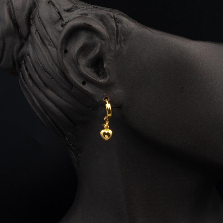 Kalp Sallantılı 22 Ayar Altın Küpe - 2