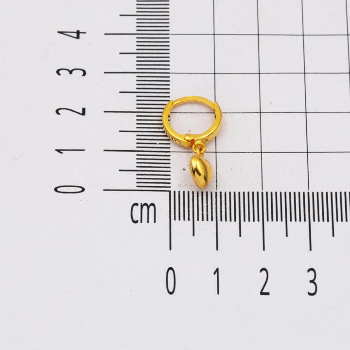 Kalp Sallantılı 22 Ayar Altın Küpe - 6