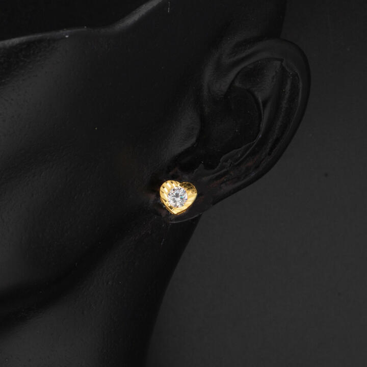 Kalp Tek Taşlı 22 Ayar Altın Takı Seti - 5