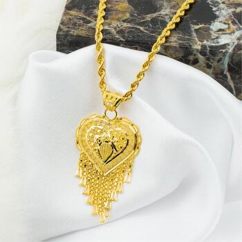 Kalpli Hint İşi 22 Ayar Altın Kolye 15 gr. - 1