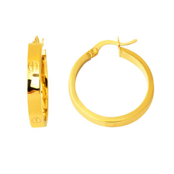 Kartiyer 22 Ayar Altın Halka Küpe 2,5 cm. Çaplı - 1