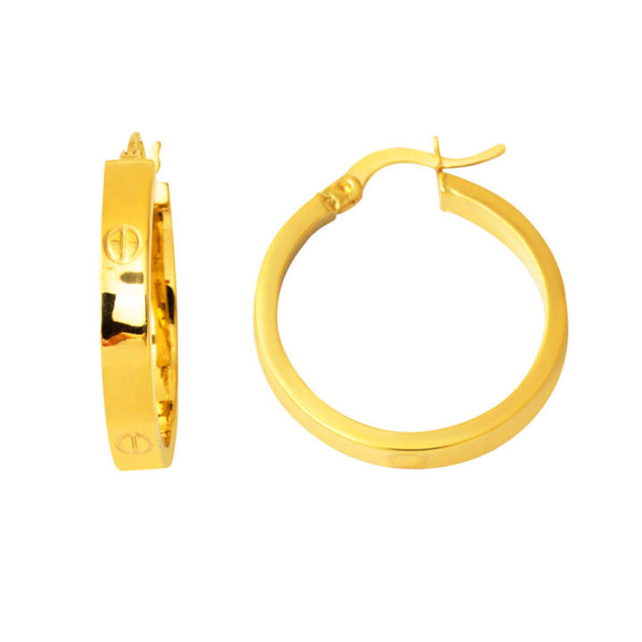 Kartiyer 22 Ayar Altın Halka Küpe 2,5 cm. Çaplı - 1