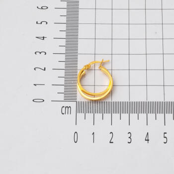 Kartiyer Model 22 Ayar Halka Küpe 2.5cm Çaplı - 6