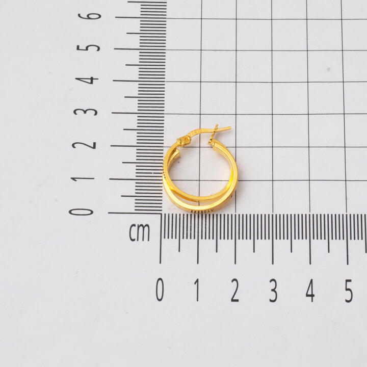Kartiyer Model 22 Ayar Halka Küpe 2.5cm Çaplı - 6