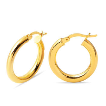 Klasik 2 cm. Çaplı 22 Ayar Halka Küpe - Bilezikçi