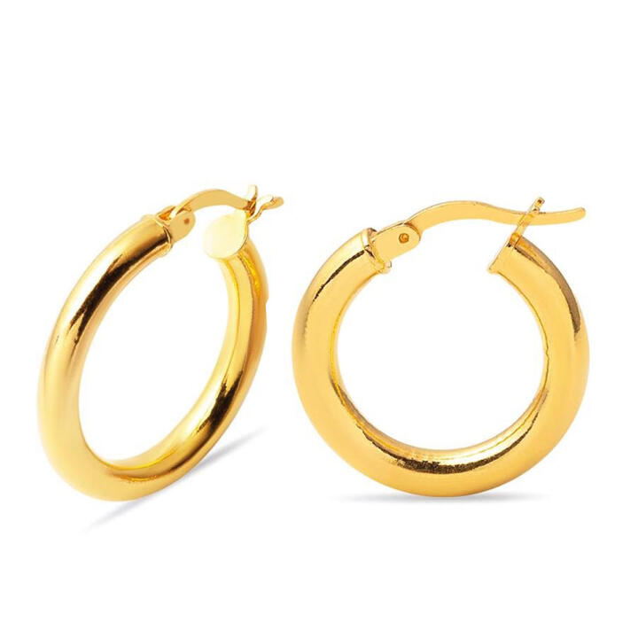 Klasik 2 cm. Çaplı 22 Ayar Halka Küpe - 1