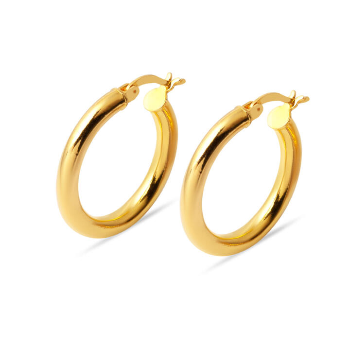 Klasik 2 cm. Çaplı 22 Ayar Halka Küpe - 6