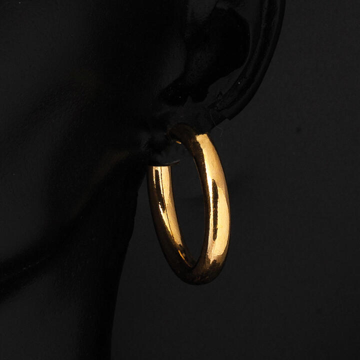Klasik 2,5 cm. Çaplı 22 Ayar Halka Küpe - 2