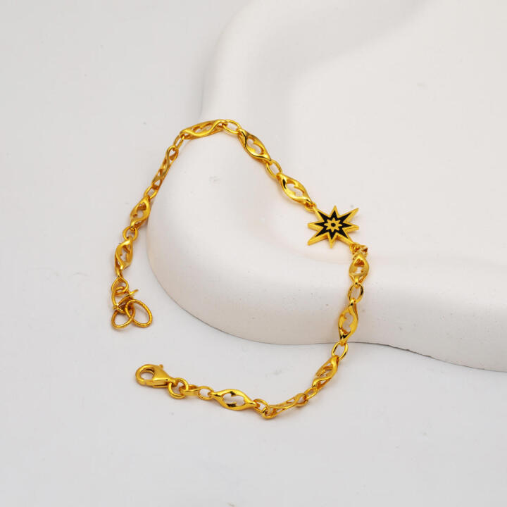 Kuzey Yıldızı İtalyan 22 Ayar Altın Bileklik - 4