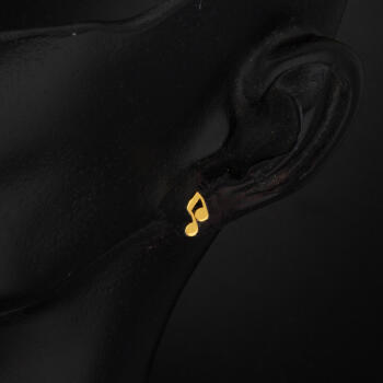 Melodi 22 Ayar Klipsli Altın Küpe - 2