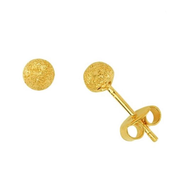 Mini Kumlu 22 Ayar Altın Top Küpe - 1