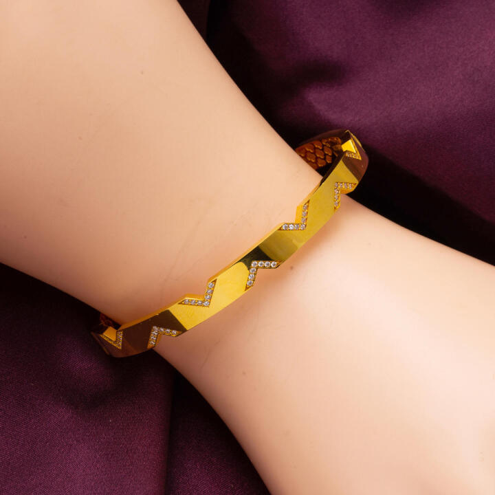 Modern Versage Tasarım 22 Ayar Altın Kelepçe Bilezik - 2