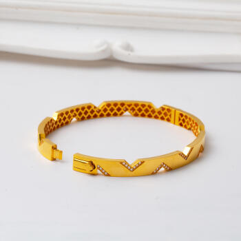 Modern Versage Tasarım 22 Ayar Altın Kelepçe Bilezik - 3