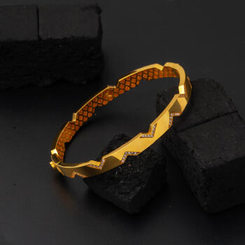 Modern Versage Tasarım 22 Ayar Altın Kelepçe Bilezik - 4