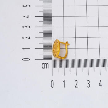 Oval Yaşam Çiçeği 22 Ayar Altın Küpe - 6