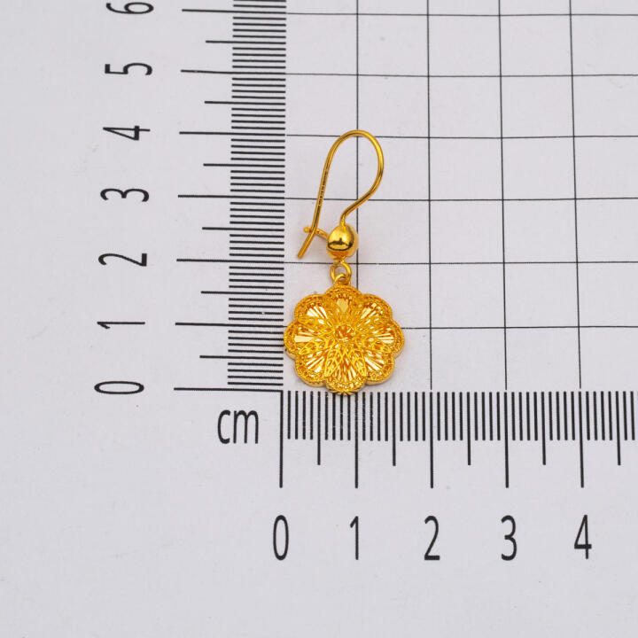 Papatya Işıltısı Altın Küpe 22 Ayar - 6