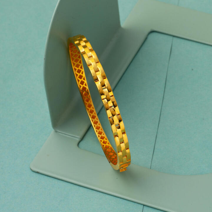 Rolex Kordon 22 Ayar Altın Kilitli Bilezik - 6