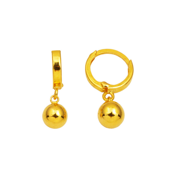 Top Altınlı 22 Ayar Sallantılı Küpe - 1