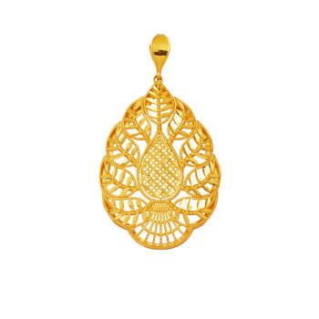 Yaprak Tasarım 22 Ayar Altın Kolye Ucu - Bilezikçi