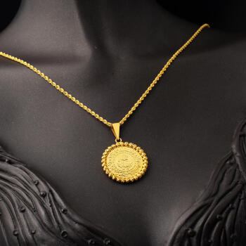 Yarım Altınlı 22 Ayar Dorikalı Kolye - 2