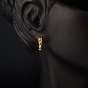 Yaşam Çiçeği Altın Küpe 22 Ayar - 2