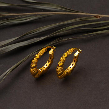 Yaşam Yıldızları 22 Ayar Altın Halka Küpe - 4