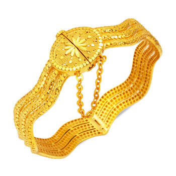 İşlemeli 22 Ayar Altın Erzurum Kelepçe Bilezik - Bilezikçi